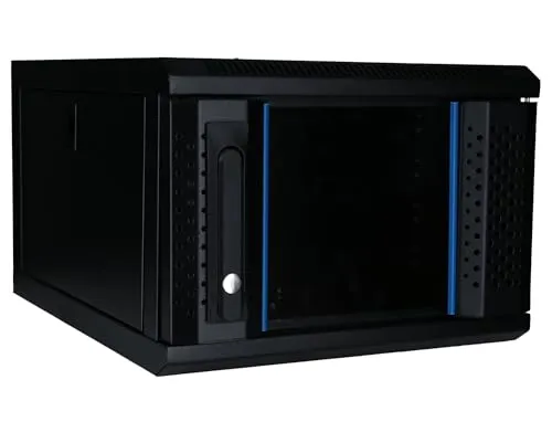 DSIT 4 HE 10 Zoll Serverschrank mit Glastür - Robuster 4 HE 10 Zoll Netzwerkschrank, ideal für Zuhause und Büro, sofort einsatzbereit mit verstellbaren Montageschienen und abschließbaren Tür- und Seitenwänden für optimalen Zugang zu Geräten.