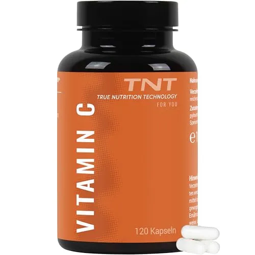 TNT Vitamin C (120 Kapseln) • Natürlich & hochdosiert • 750mg Vitamin C pro Kapsel • Laborgeprüfte Qualität • 100% Vegan • Made in Germany