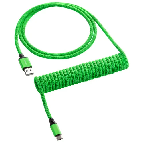 CableMod Classic Coiled Keyboard Cable USB-C zu USB Typ A, Viper Green - 150cm - Anschlusskabel für Gaming-Tastaturen, spiralförmig mit 1,5 m Länge, doppelt ummantelt für hohe Flexibilität und Langlebigkeit.