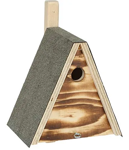 Dehner Natura Premium Wildvogel Nistkasten Domingo,Vogelhaus / Vogelnistkasten für Wildvögel, robust, ca. 20 x 20 x 17 cm, 27 mm Flugloch, Fichtenholz, braun