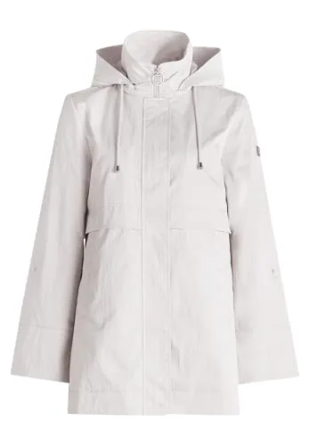 Grau Outdoorjacke Größe 42 mit abnehmbarer Kapuze - Lässige Outdoorjacke in Grau, ideal für wechselhaftes Wetter. Mit zweiwege Reißverschluss und praktischen Paspeltaschen für einen komfortablen Tragekomfort.