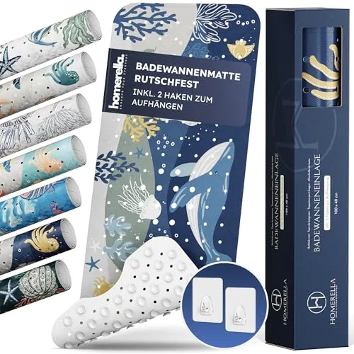 Homerella® Rutschfeste Badewannenmatte 100x40cm von Homerella