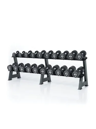 ATLETICA Ablage für Rundhanteln - Stabiler Hantelständer für 20 Hanteln - Hantelständer für Krafttraining, bis zu 1000 kg belastbar und aus rostfreiem verzinktem Stahl für eine lange Lebensdauer. Kompakt und praktisch für sicheres Training.