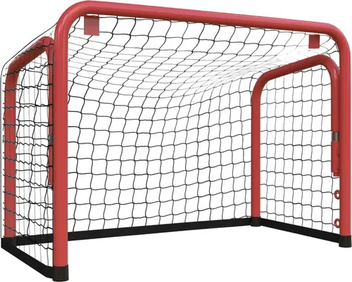 vidaXL Hockeytor mit Netz, Rot Schwarz - Eishockey-Tor für Erwachsene und Kinder, ideal für Training und Spiele im Freien. Robuste Stahlstruktur und langlebiges Polyester-Netz für optimale Nutzung bei jedem Wetter.
