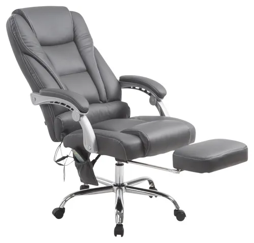 CLP Chefsessel Grau mit Massagefunktion - Bürostuhl mit integrierter Massagefunktion für ultimativen Komfort, höhenverstellbar und ideal für Ihr Arbeitszimmer.
