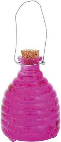 Wespenfalle Glas zum Aufhängen Insektenfalle Geriffelt Lila 20cm