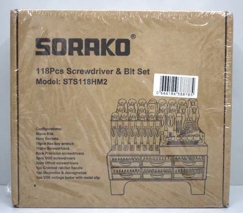 SORAKO 118tlg Schraubendreher Set magnetisch, für die Wartung zu Hause & im Büro