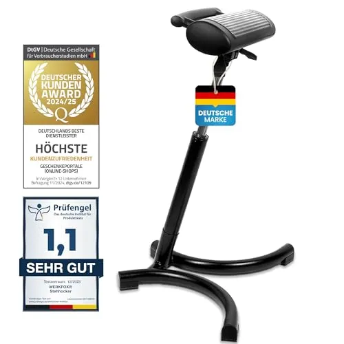 Ergonomischer Stehhocker Höhenverstellbar - Ideale Stehhilfe für Werkstatt und Büro - Hocker & Barhocker, ergonomisch gestaltet und höhenverstellbar für optimalen Komfort bei der Arbeit im Stehen.