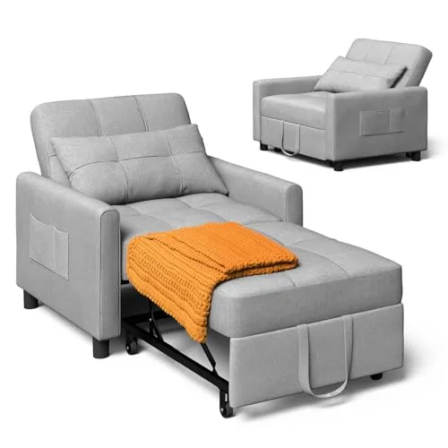 Xbro Schlafsessel 3-in-1: Verstellbarer Stuhl-Bett für kleine Wohnungen - Platzsparender Schlafsessel mit 3 Funktionen: Sessel, Liegestuhl und Bett. Ideal für kleine Räume, mit verstellbarer Rückenlehne und praktischem Stauraum.