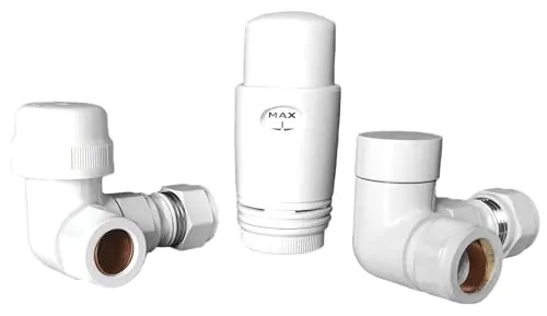 AQUA HEATING Thermostatventil Axialform Heizkörperventil Weiß H2019WH