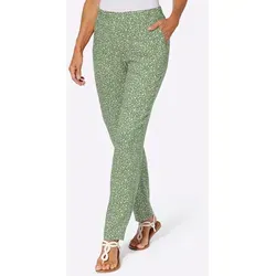 Schlupfhose CLASSIC BASICS, Damen, Gr. 23, Kurzgrößen, eucalyptus, weiß, bedruckt, 100% Viskose, gemustert, gepunktet, mehrfarbig, Hosen Schlupfhose