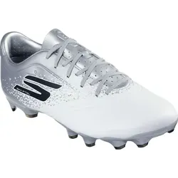 Skechers Razor 1.5 Academy FG Fußballschuhe - Weiß EU 44 1/2 - Leichte Fußballschuhe mit Skechers Move Foam™-Dämpfung für hohen Komfort und explosive Traktion auf Naturrasen. Ideal für schnelle Bewegungen und Beschleunigung auf dem Spielfeld.