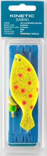 Kinetic Sabiki Jay Plattfisch Inline Rig 60 g Yellow/Orange Dots