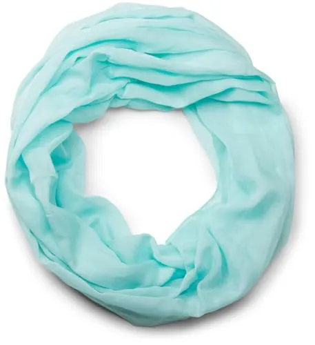 styleBREAKER leichter unifarbener Loop Schlauchschal | Sommerschal aus fließendem Material | Seidiges Halstuch für Damen & Herren | Weich, Luftig & Modisch | 77 x 46 cm, Farbe:Türkis hell