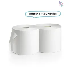 Putzrolle Weiß - 2-lagig, 3.000 Abrisse, saugstark und reißfest - Praktische 2-lagige Putzrolle in Weiß, ideal für vielfältige Reinigungsaufgaben. Saugstark und reißfest, mit 3.000 Abrissen pro Set (2 Rollen). Perfekt für Schulen, Büros und Gastronomie.
