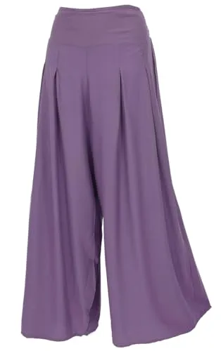 GURU SHOP Boho Hosenrock - Flieder, Damen, Size:L/X - Bequeme Schlupfhose mit gesmoktem Bund, ideal für den Sommer. Vielseitig kombinierbar mit Tops und Tuniken, perfekt für entspannte Tage im Freien.