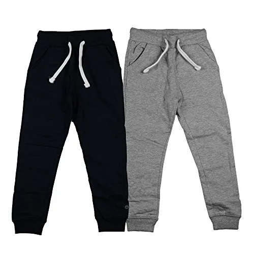 MINYMO Baby Jungen Sweat Pants 2er Pack - Kinderhosen im 2er Pack, ideal für Sport und Freizeit, mit bequemer Passform und elastischen Bündchen für optimalen Sitz.
