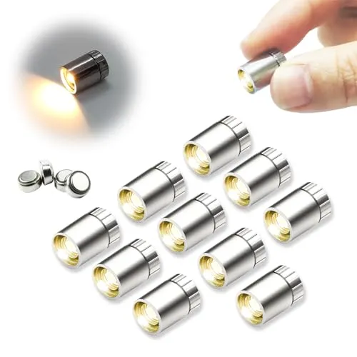 SUZEYAR Miniatur-LED-Lichter 10 Stück – Batteriebetriebene Lichter für Puppenhaus und Handarbeit