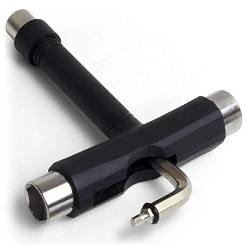 CampTeck U7188 Alles in Einem Skate-Werkzeug, Skateboard Tool, T Tool Skateboard, Skateboard Schraubenschlüssel - schwarz/Silber