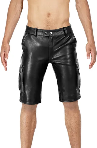Bockle® BoB Cargo Shorts - Kurze Lederhose für Herren - Herren-Shorts aus hochwertigem Leder, mit geradem Schnitt und praktischem Cargo-Design für optimalen Tragekomfort.