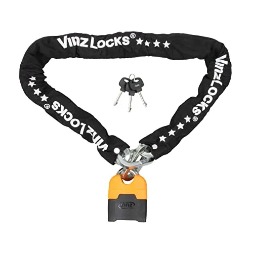 VINZ Makalu Kettenschloss 300cm ø11mm | ART 4 Zertifikat | Motorrad Schloss Moped Schloss Roller & E-scooter | Motorradschloss Kette & Panzerschloss | 120-300 cm (300 cm)