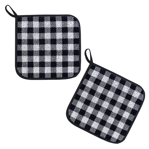 KRACHT 2er Set Topflappen Baumwolle Frottier Serie Bauhaus ca. 22x22 cm NEU