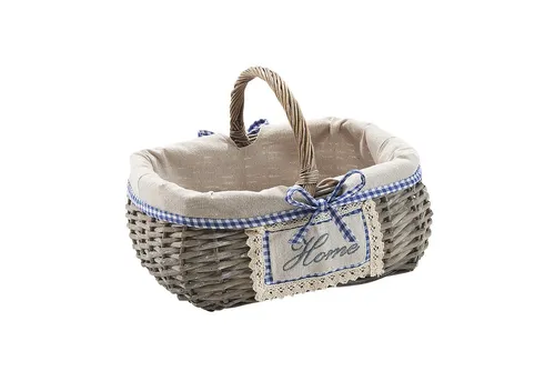 Kobolo Dekokorb eckig Weide grey-washed - Dekokorb aus handgefertigter Weide, mit Textil ausgekleidet und ideal für stilvolle Wohnräume. Hochwertige Qualität von kobolo.