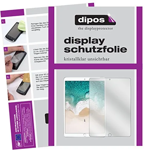 dipos I 2X Schutzfolie klar kompatibel mit Apple iPad Pro 10,5 Zoll Folie Displayschutzfolie