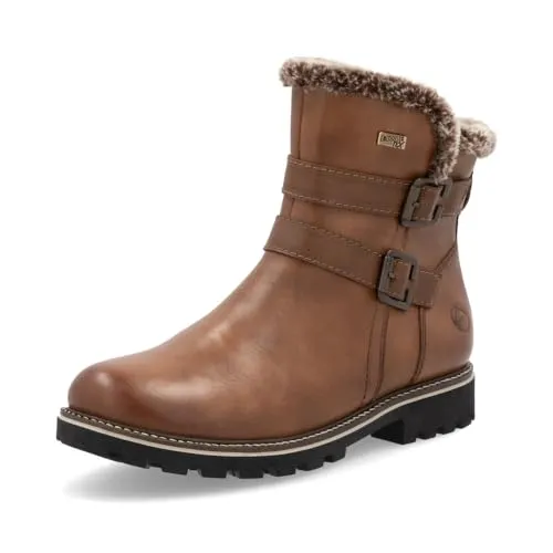 Remonte Damen Leder Stiefelette D8484 - Warmfutter & rutschfeste Sohle, Größe: 39 EU, Farbe: Braun - Wanderschuhe mit wasserabweisendem Obermaterial, kuscheligem Lammfell und flexibler Sohle für optimalen Komfort bei winterlichen Abenteuern.