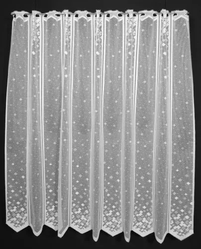 frankgardinen Scheibengardine Mini Quadrate 90 cm hoch Weiß