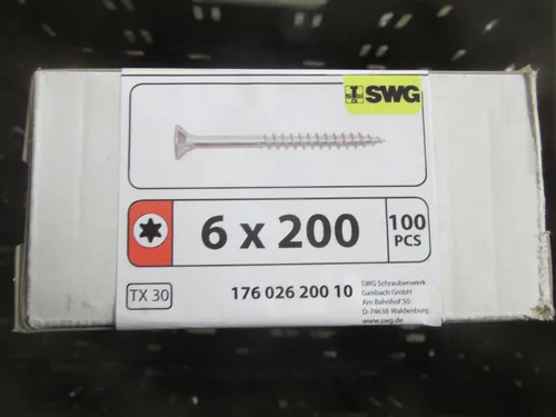 Stück Holzschrauben 6x200mm senkopf T30 / Marken Schrauben / Conti 100