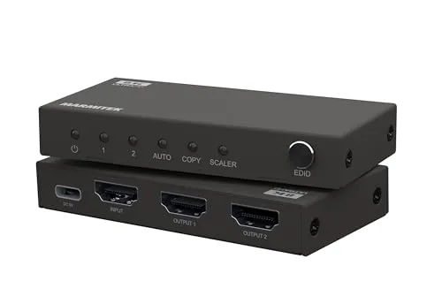 Marmitek Split 712 HDMI-Splitter 4K 120Hz - Video Umschaltpulte - Unterstützt 4K-120Hz für Gaming mit PS5 und Xbox Series X, inklusive EDID Schalter für maximale Auflösung und HD Audio Unterstützung.