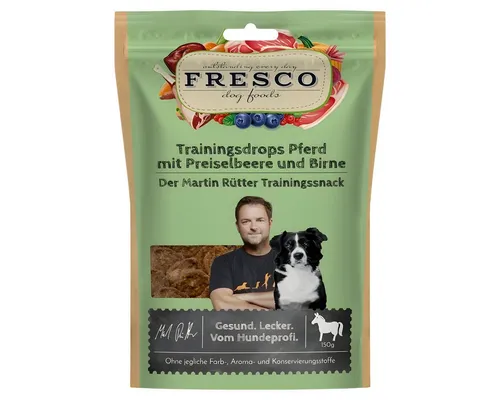 Fresco Martin Rütter Trainingsdrops Pferd mit Preiselbeere und Birne 150 g, Nassfutter für: Hund
