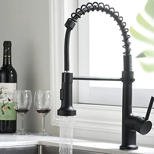 AIMADI Wasserhahn Küche Ausziehbar,Küchenarmatur 360° Drehbar,Einhebelmischer mit 2-Wege Sprühfunktion (Duschstrahl & Strahlstrahl) für Spülbecken, Schwarz