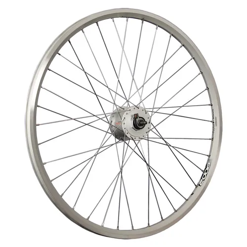 Laufrad 26 Zoll Vorderrad Fahrrad Shimano DH-C3000 Nabendynamo geöst silber
