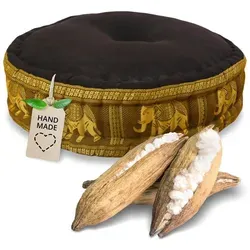 livasia Meditationskissen Zafukissen Deluxe 44x15cm in braun von livasia