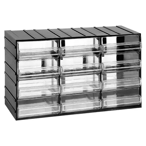 Kleinteilemagazin 12 Einschübe Sichtlagerkasten Sortimentskasten Lagerschrank