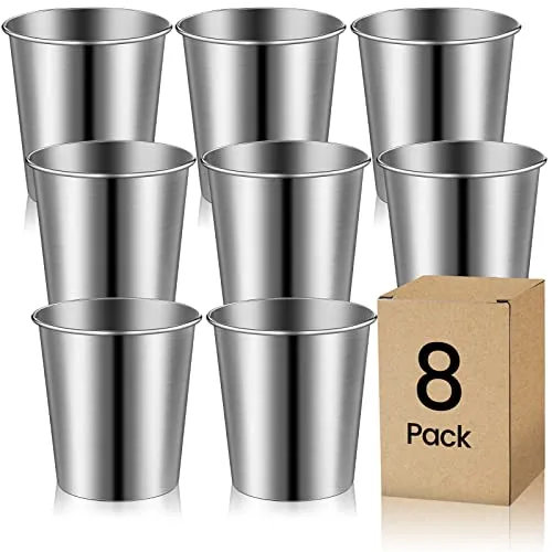 Stück Edelstahlbecher, 260ml Edelstahl Schnapsgläser Set, Stapelbar Trinkbecher Schnapsbecher Metallbecher Bierkrüge Edelstahl Tassen, Partybecher für Geburtstage, Picknick, Partys, Hochzeiten 8