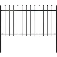 vidaXL Gartenzaun mit Speerspitzen 1,8 m Schwarz - Gartenzäune aus pulverbeschichtetem Stahl, stabil und langlebig, ideal für elegante Abgrenzungen und hohe Sicherheit rund um Ihr Grundstück.