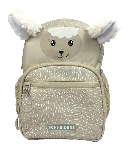 Schneiders Kinderrucksack Mini aus PET, beige - Praktischer Kindergartenrucksack aus umweltfreundlichem PET, mit ergonomischem Rückensystem und Fläschchen-Tasche – ideal für kleine Entdecker!
