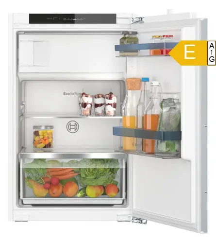 Bosch KIL222FE0 EB-Kühlschrank 88cm mit Flachscharnier - Vollintegrierbarer Kühlschrank mit 119l Nutzinhalt, SuperGefrieren-Funktion und akustischem Türalarm für mehr Sicherheit und Energieeffizienz.