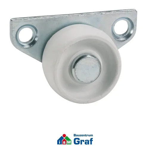 Seitenrolle 30 x 15 mm - Tragkraft 40 kg, verzinktes Stahlblech, ideal für Möbel und Container mit robustem Kunststoffrad