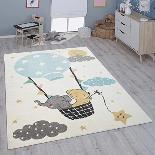 Paco Home Kinderteppich Teppich Kinderzimmer Mädchen Jungs Verschiedene Motive Und Größen, Grösse:240x340 cm, Farbe:Creme
