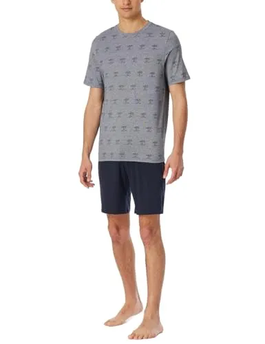 Schiesser Herren Schlafanzug kurz Rundhals - 95/5 Nightwear - Schlafanzüge für Herren, aus hochwertiger 95% Baumwolle für angenehmen Tragekomfort und erholsame Nächte.