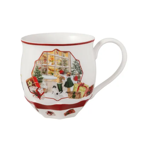 Villeroy & Boch Becher Toy's Fantasy - Spielzeugladen 0,45l aus Premium Porzellan - Thermobehälter mit nostalgischem Spielzeugladen-Motiv, ideal für heiße Getränke und schafft eine festliche Weihnachtsatmosphäre.