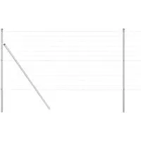 vidaXL Zaun mit Pfosten Silber 1.4 x 10 m Stahl - Gartenzäune aus hochwertigem, pulverbeschichtetem Stahl, wetterbeständig und pflegeleicht. Ideal für die Abgrenzung von Gärten und Terrassen, bietet Sicherheit für Haustiere und Kinder.