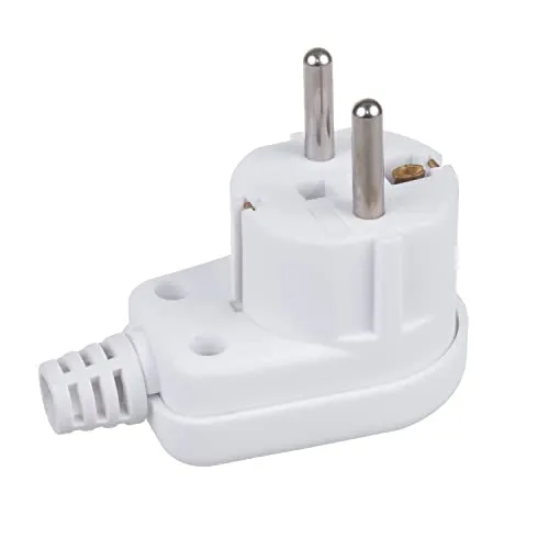 Maclean MCE330 Schutzkontaktstecker Uni-Schuko Winkelstecker mit Erdung Unischuko Uni Schukostecker 16A 250V Kunststoff Weiß