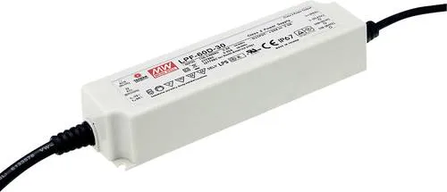 Mean Well MW LPF-60D-30 LED-Treiber - LED-Trafo mit 60W Leistung, dimmbar und ideal für anspruchsvolle Beleuchtungslösungen, Schutzklasse IP67 für höchste Zuverlässigkeit.