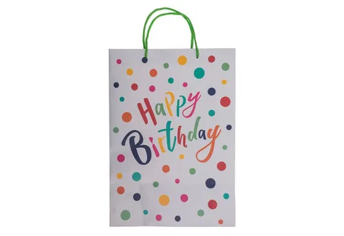 ReWu Geschenkbox OOTB Geschenktüte Kraftpapier Happy Birthday Bunt