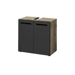 Waschbeckenunterschrank Vilstalsee, schwarz - Hochwertiger Waschbeckenunterschrank in elegantem Schwarz, ideal für jedes Badezimmer. Maße: 60x62x31 cm. Jetzt 10€ Willkommens-Gutschein bei Newsletter-Anmeldung!